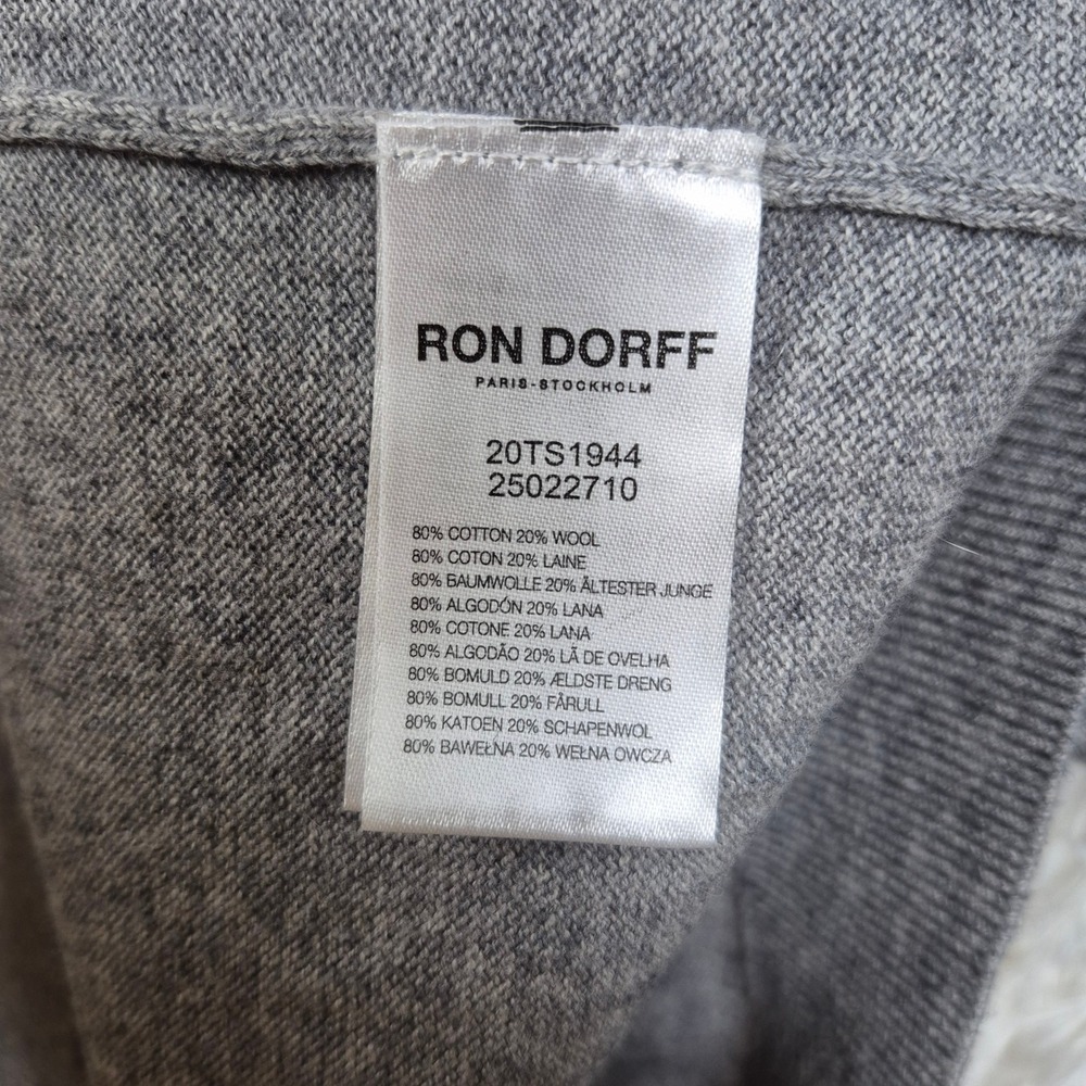 Ron Dorff Mens XL Raglan Knit Sweater Grey Cotton Wool Blend Quiet Luxury - Picture 6 of 9